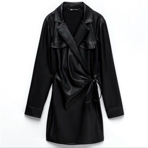 Zara Leather Wrap Dress